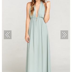 Luna halter dress - silver sage